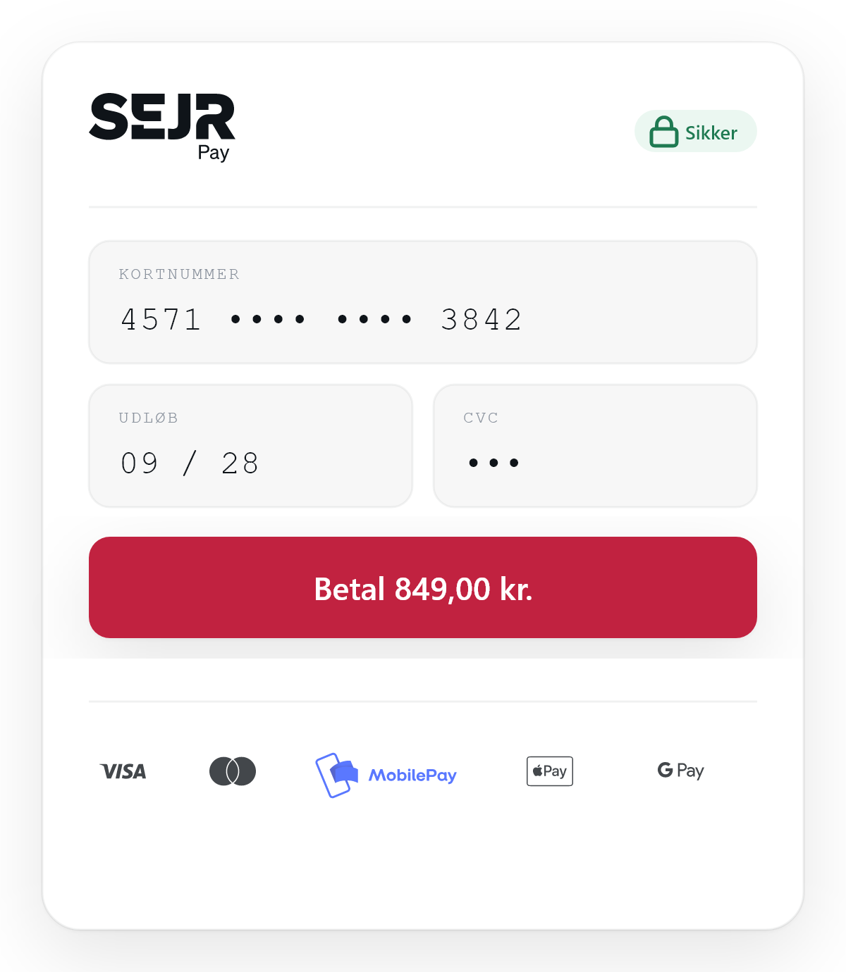 SEJR Online betaling
